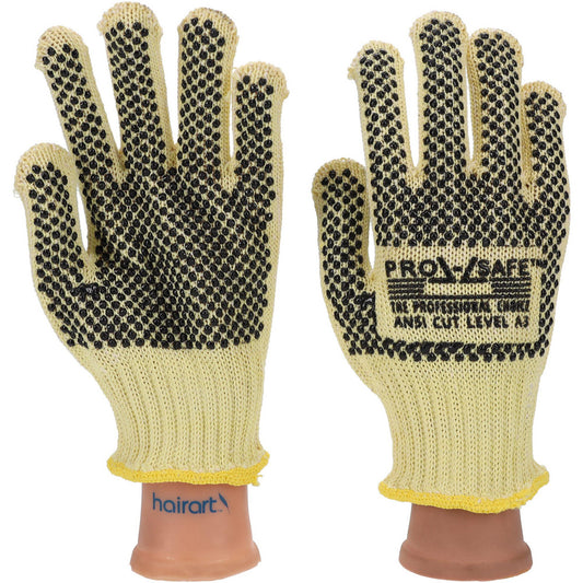 PRO-SAFE GLA-A5-XS Cut & Abrasion-Resistant Gloves Size XS, ANSI Cut A3, Polyvinylchloride, Kevlar