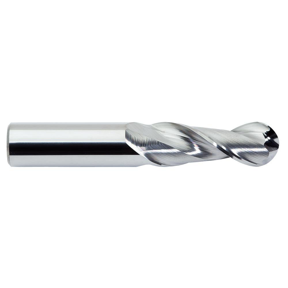 M.A. Ford 135B37501 Ball End Mill 0.375" Dia, 1" LOC, 2 Flute, Solid Carbide