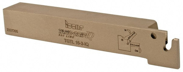 Iscar 2301909 Indexable Grooving-Cutoff Toolholder TGTL16-3, 2.8 to 3.5 mm Groove Width, 16 mm Max Depth of Cut, Left Hand