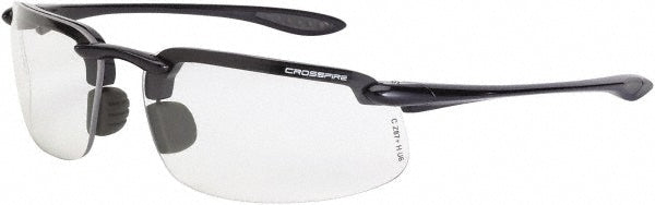 CrossFire 2164 Safety Glass Scratch-Resistant, Polycarbonate, Clear Lenses, Frameless, UV Protection