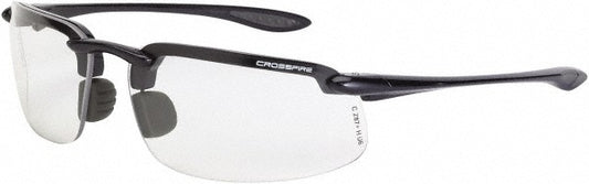 CrossFire 2164 Safety Glass Scratch-Resistant, Polycarbonate, Clear Lenses, Frameless, UV Protection