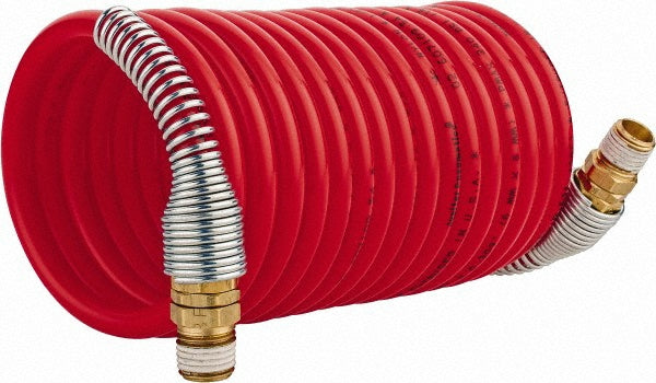 Pro-Source 5530014112PRO Coiled & Self Storing Hose 1/4" ID, 12' Long, Male Swivel x Male Swivel