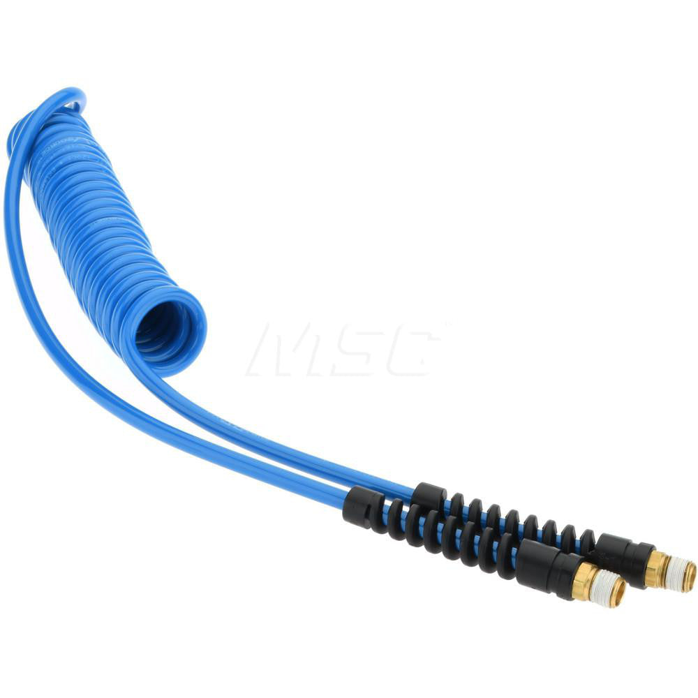 Pro-Source 5540031410PRO Coiled & Self Storing Hose 3/16" ID, 10' Long, Male Swivel x Male Swivel