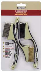 Hyde Tools 46843 Scratch Brush Set Brass, Nylon & Stainless Steel, 0.1 mm Trim Length