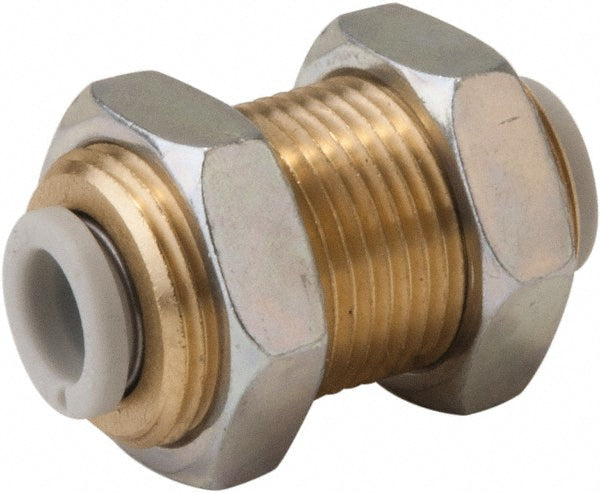 SMC Pneumatics KQ2E08-00A Push-to-Connect Push-to-Connect Fitting Bulkhead Union, M16x1 Thread, UNF, 8.00 mm OD
