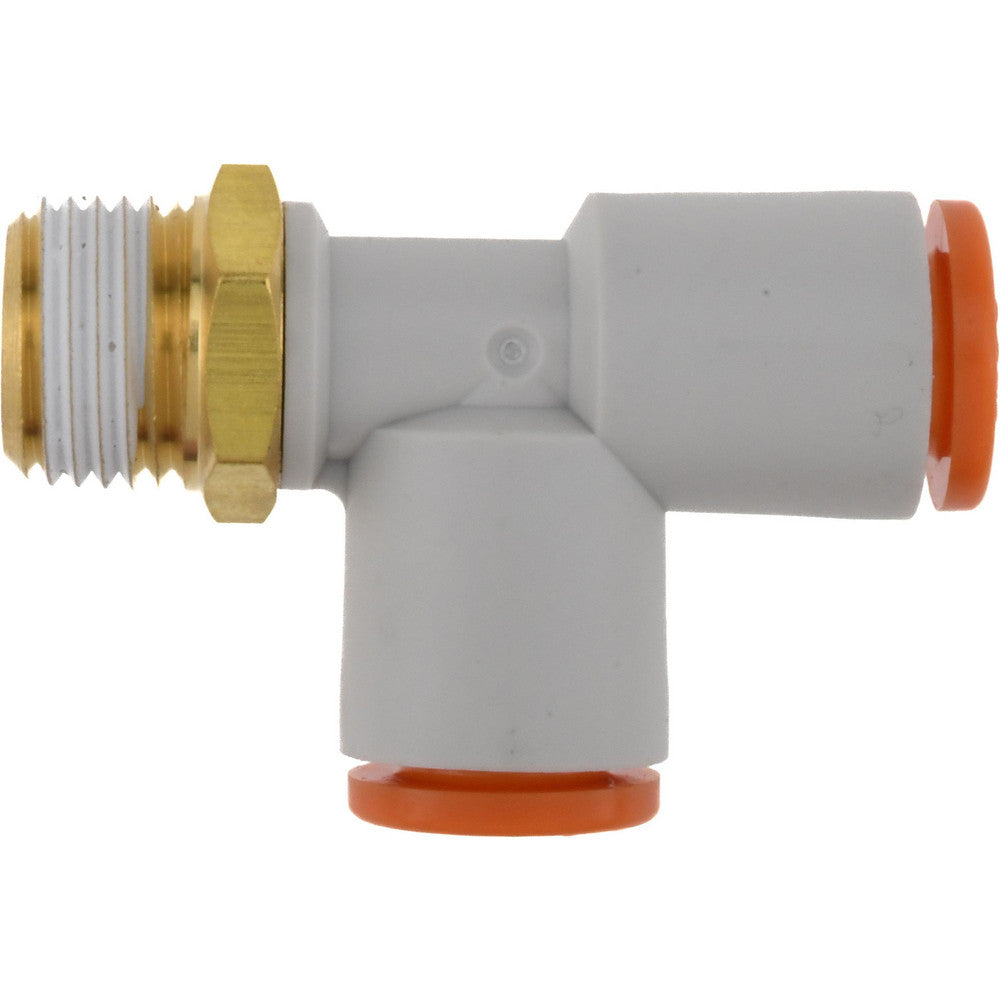 SMC Pneumatics KQ2Y07-34AS Push-to-Connect Push-to-Connect Fitting Run Tee, NPT, 1/4" OD
