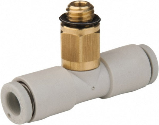 SMC Pneumatics KQ2T06-M5A Push-to-Connect Tube Fitting Male Branch Tee, M5 x 0.8 Thread