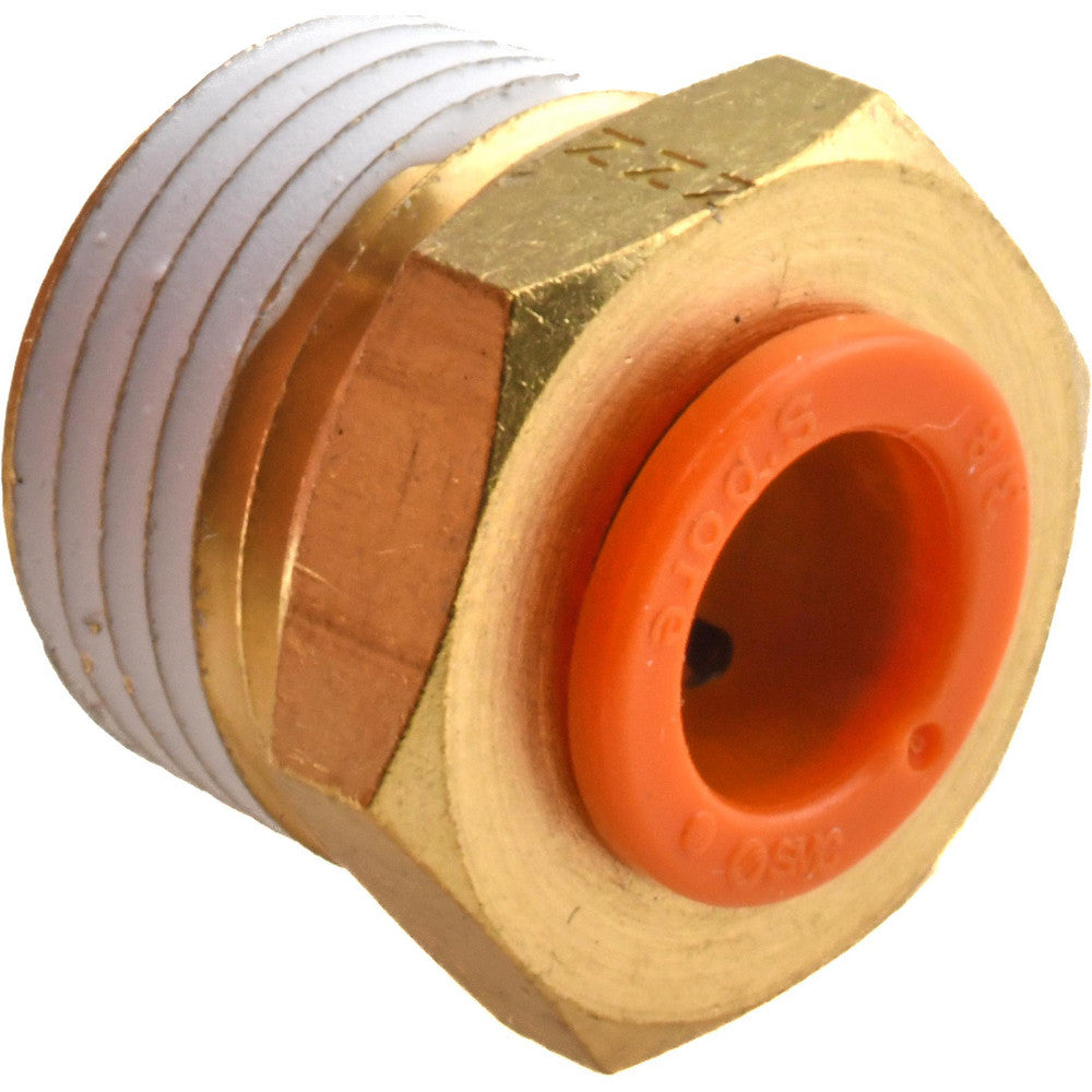 SMC Pneumatics KQ2H11-37AS Push-to-Connect Push-to-Connect Fitting Connector, NPT, 3/8" OD