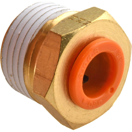 SMC Pneumatics KQ2H11-37AS Push-to-Connect Push-to-Connect Fitting Connector, NPT, 3/8" OD