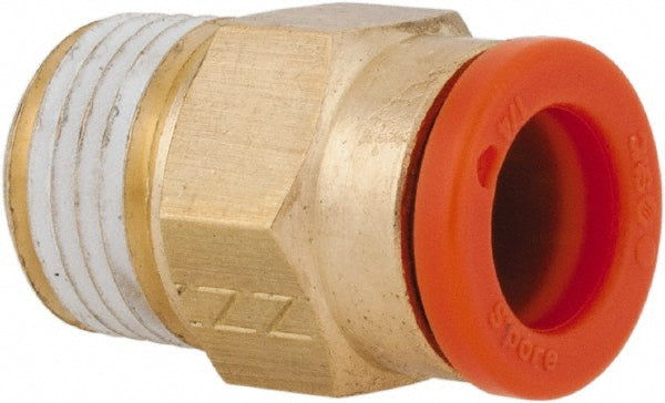 SMC Pneumatics KQ2H07-34AS Push-to-Connect Push-to-Connect Fitting Connector, NPT, 1/4" OD