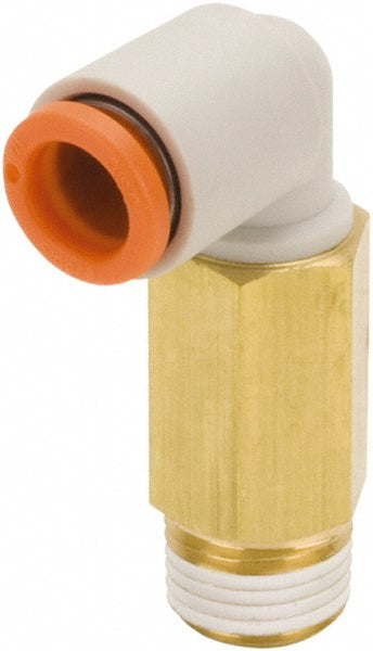 SMC Pneumatics KQ2W07-35AS Push-to-Connect Push-to-Connect Fitting Extended Elbow, NPT, 1/4" OD