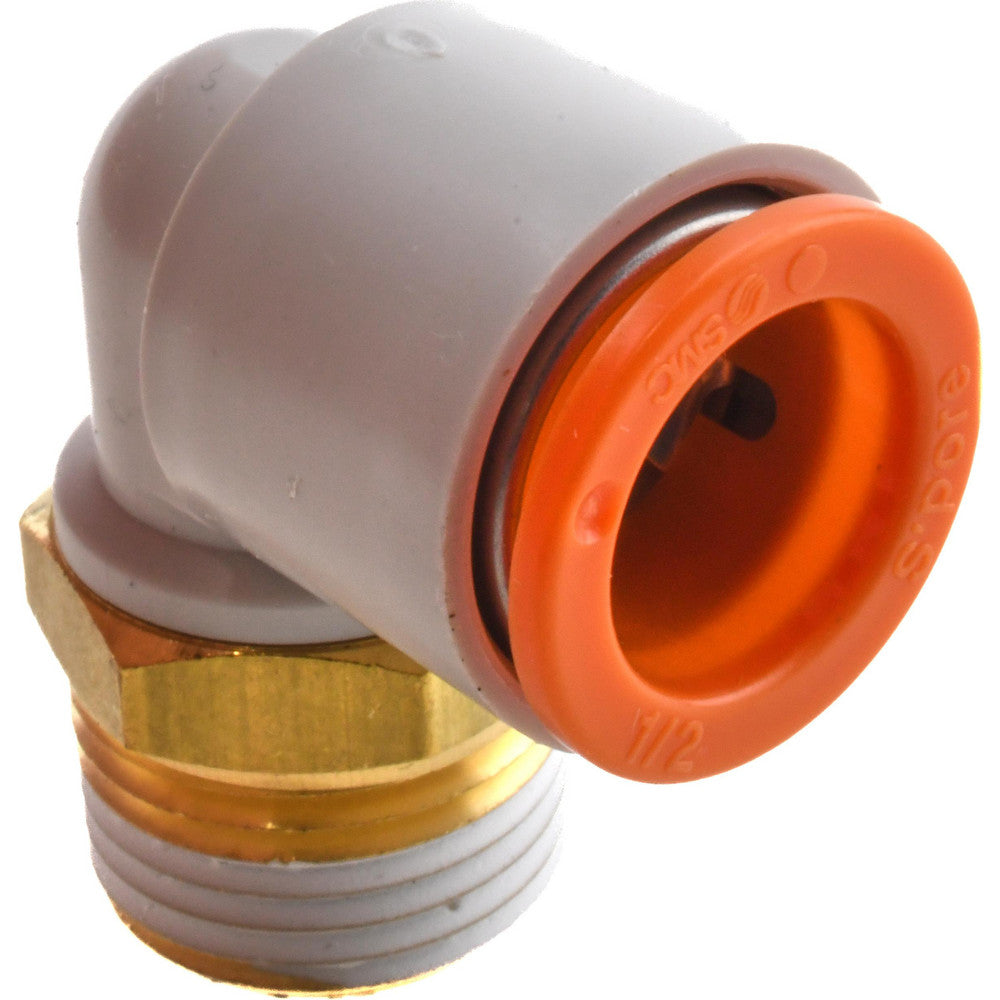 SMC Pneumatics KQ2L13-36AS Push-to-Connect Tube Fitting Male Elbow, 3/8" Thread, 1/2" OD