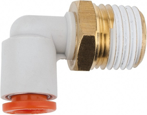 SMC Pneumatics KQ2L07-35AS Push-to-Connect Push-to-Connect Fitting Elbow, NPT, 1/4" OD