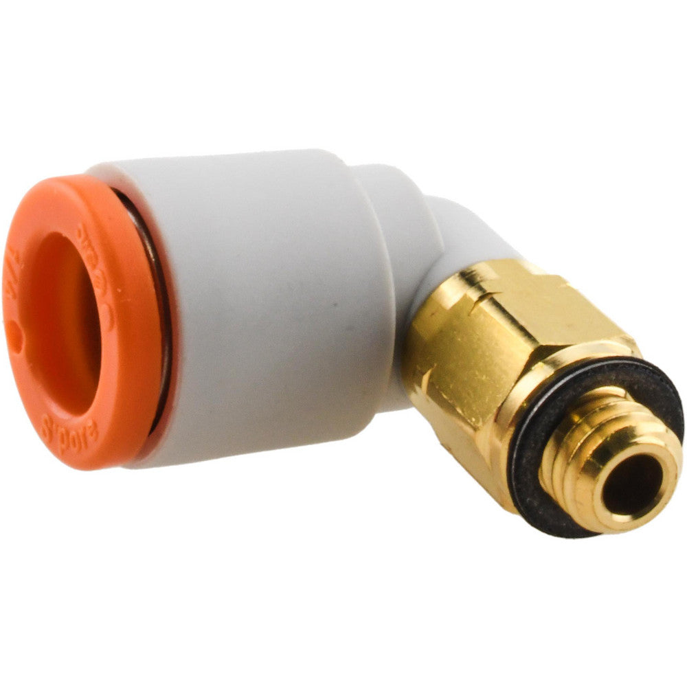 SMC Pneumatics KQ2L07-32A Push-to-Connect Push-to-Connect Fitting Elbow, #10-32 Thread, UNF, 1/4" OD