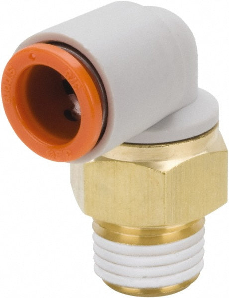 SMC Pneumatics KQ2L05-34AS Push-to-Connect Push-to-Connect Fitting Elbow, NPT, 3/16" OD