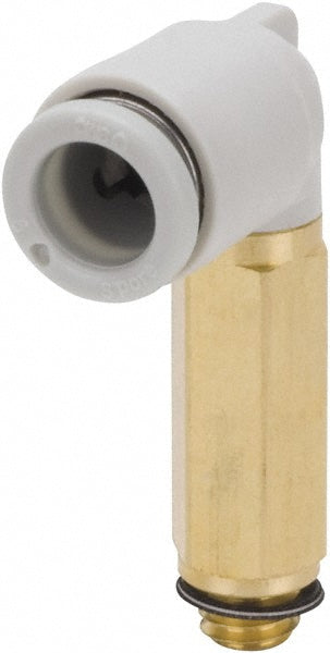 SMC Pneumatics KQ2W06-M5A Push-to-Connect Push-to-Connect Fitting Extended Elbow, M5x0.8 Thread, 6.00 mm OD