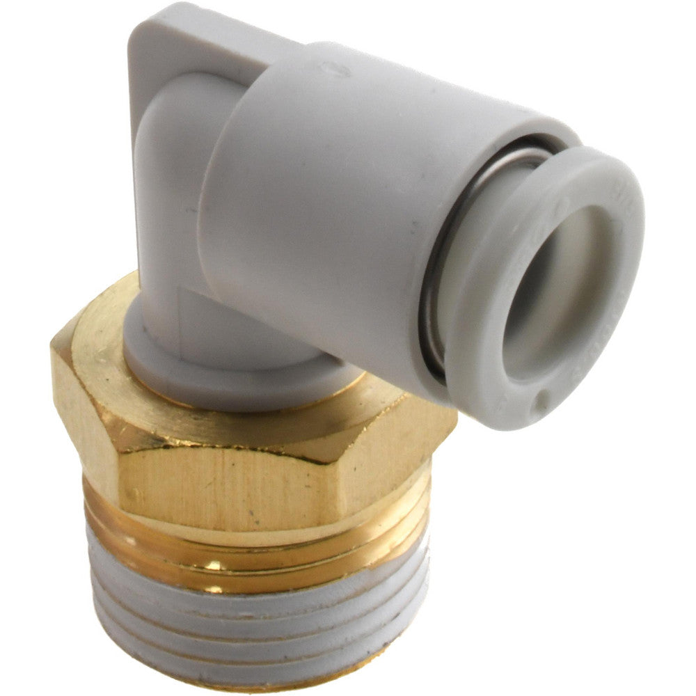 SMC Pneumatics KQ2L08-03AS Push-to-Connect Push-to-Connect Fitting Elbow, BSPT, 8.00 mm OD
