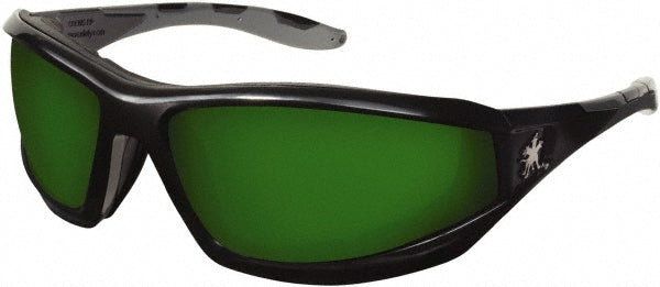 MCR Safety RP2130 Safety Glasses Scratch-Resistant, Polycarbonate, Green Lenses, Full-Framed