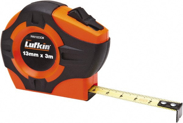 Lufkin PHV1023CMEN Tape Measure 10' Long, 1/2" Width, Yellow Blade