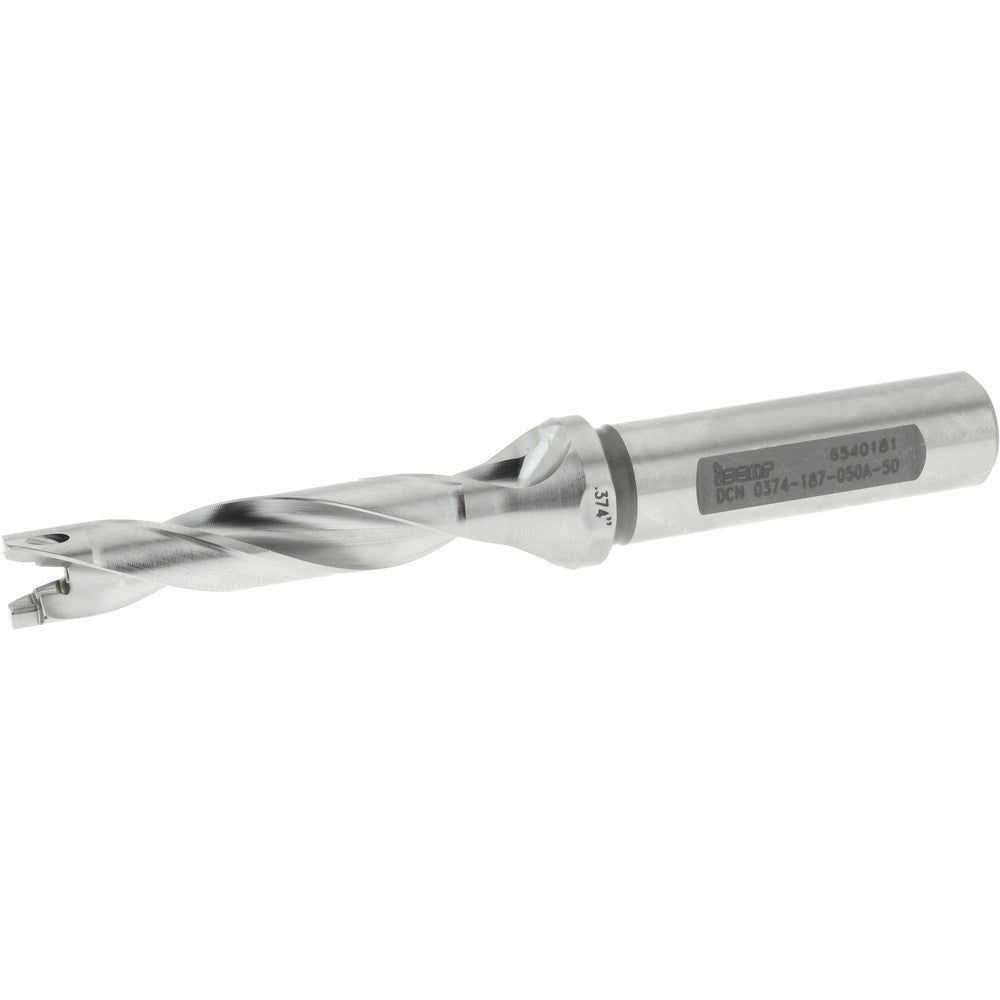 Iscar 3202443 Replaceable-Tip Drill 0.374 to 0.39" Dia, 1.87" Max Depth, 1/2" Weldon Flat Shank