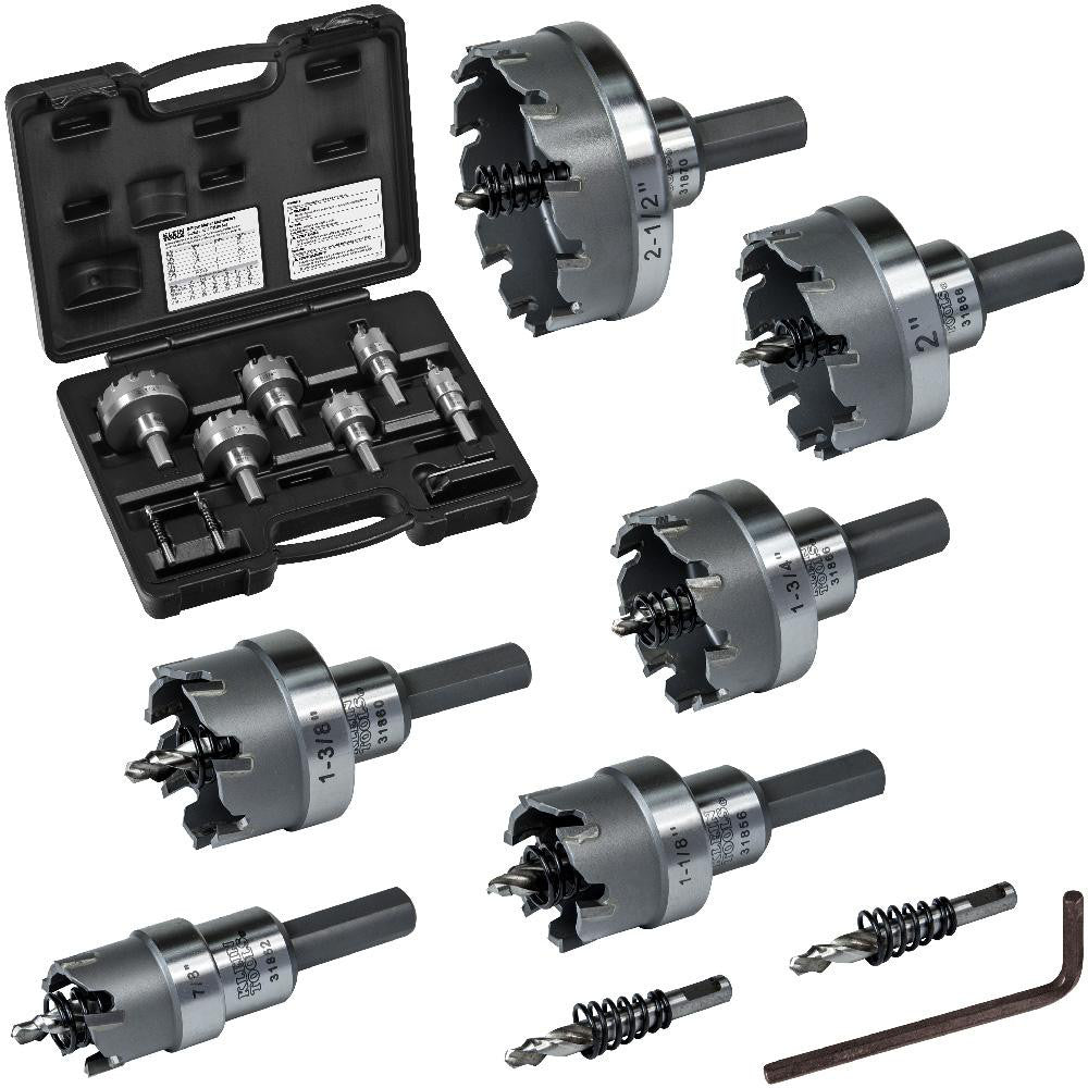 Klein Tools 31873 Industrial Hole Saw Kit 8 Pc, 2-1/2 to 7/8" Dia