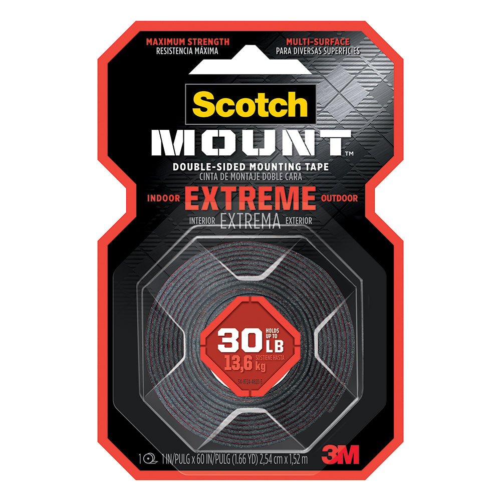 3M 7100205646 Double-Sided Tape 1" Wide, 5 yd Long, Acrylic Foam Adhesive