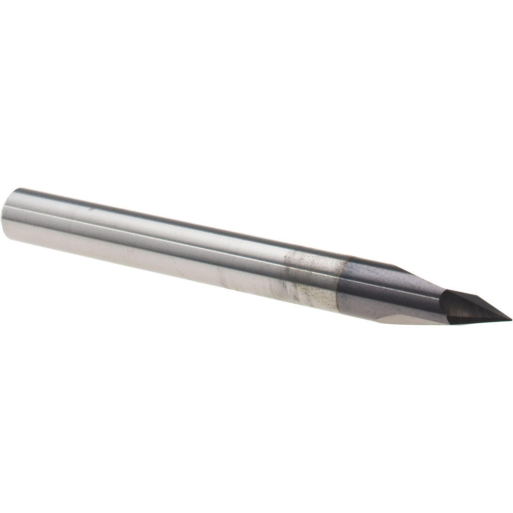 Harvey Tool 47630-C3 Chamfer Mill 1/4" Dia, 1/4" Shank Dia, 60 deg, 2 Flute, Solid Carbide, Single End