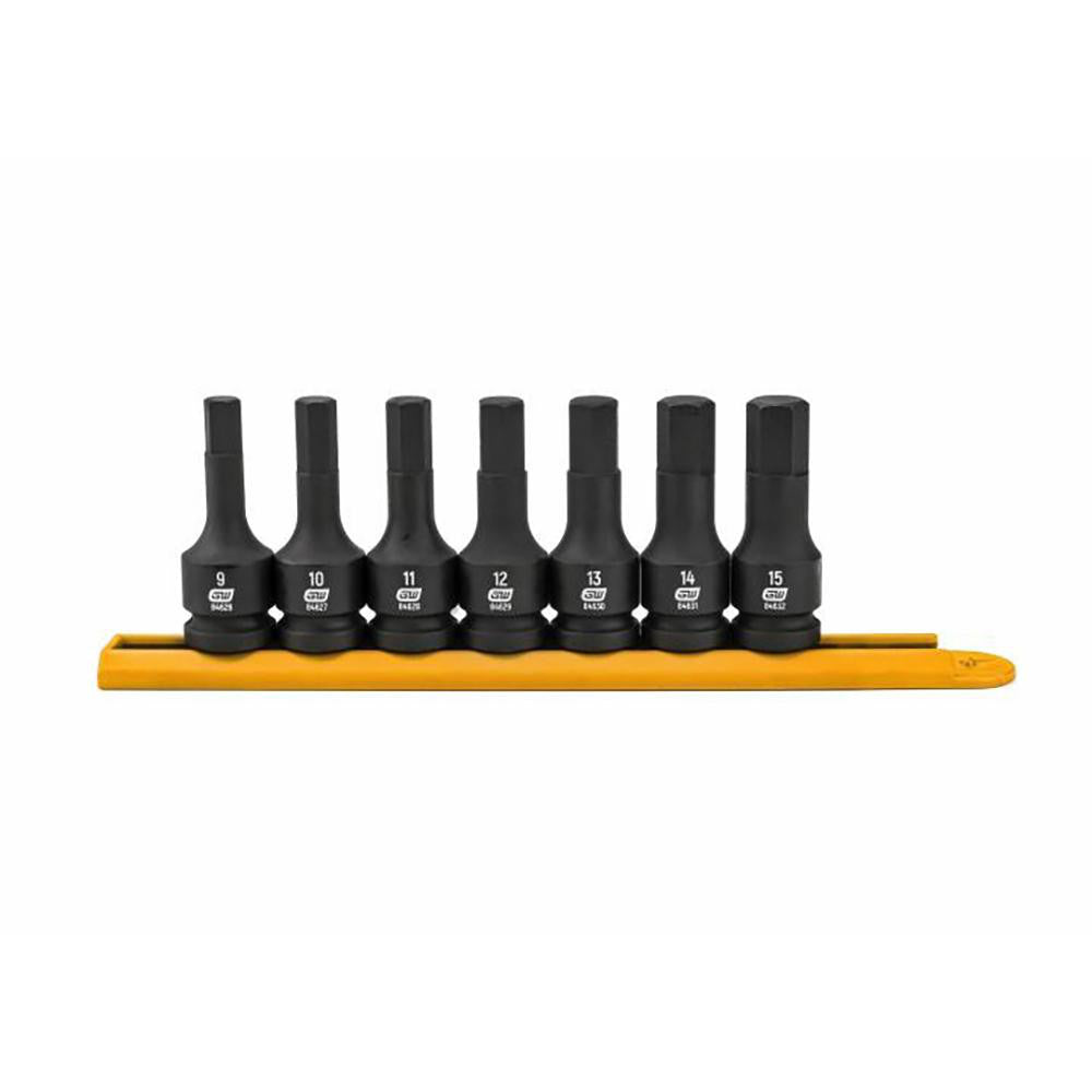 GEARWRENCH 84940 Impact Standard Socket Set 7 Pc, 1/2" Drive, 9.00 to 15.00" Socket