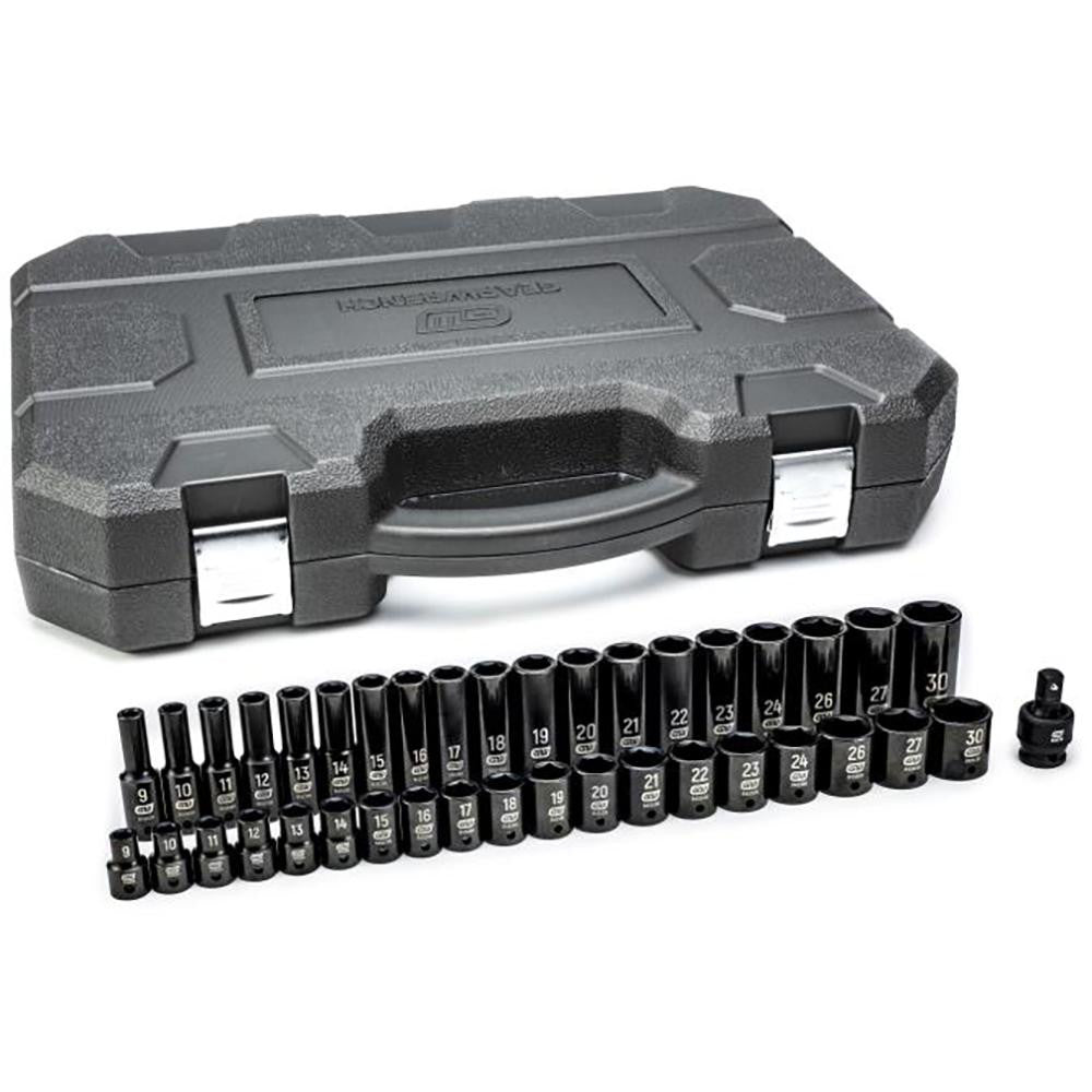 GEARWRENCH 84948N Deep Impact Standard Socket Set 39 Pc, 1/2" Drive, 9.00 to 30.00" Socket