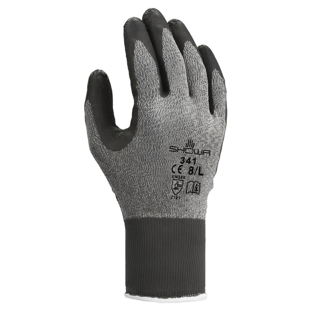 SHOWA 341M-07 General Purpose Work Gloves Medium, Rubber Coated, Natural Rubber Latex