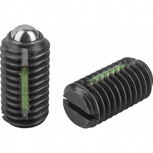 KIPP K0321.AD Threaded Ball Plunger 6-32, 0.0591" Ball Dia, 0.2756" Body Length, 0.0197" Max Ball Reach