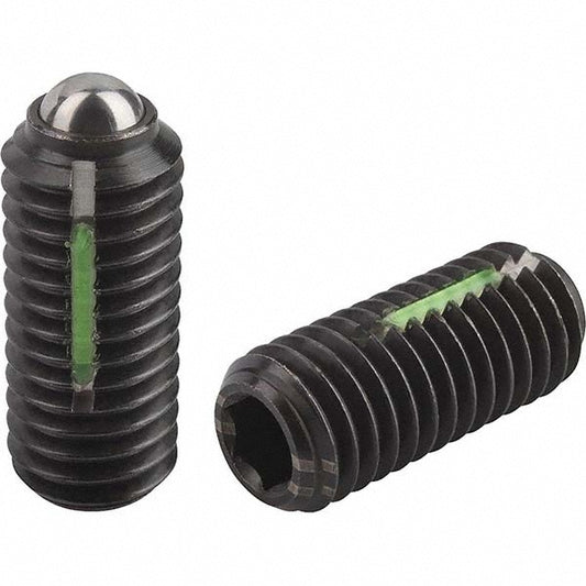 KIPP K0325.2A3 Threaded Ball Plunger 5/16-18, 0.1969" Ball Dia, 0.7087" Body Length, 0.0591" Max Ball Reach