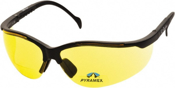 PYRAMEX SB1830R15 Magnifying Safety Glasses +1.5, Amber Lenses, Scratch Resistant, ANSI Z87.1