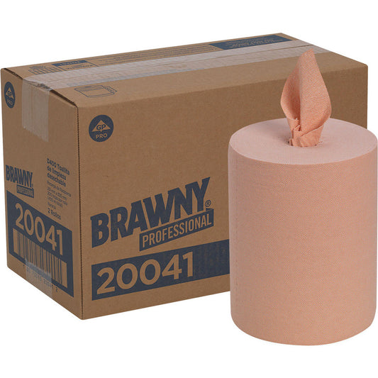 Brawny Professional 20041 D400 Disposable Cleaning Towels, Refill For Centerpull Bucket 20040", Orange