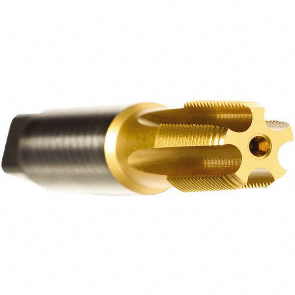 Emuge AW181400.5782 Standard Pipe Tap 1/16-27, NPTF, Modified Bottoming, 4 Flutes, Cobalt, TiN Finish