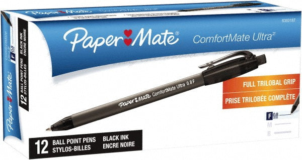 Paper Mate 6380187 Retractable Pen 0.8 mm Tip, Black Ink