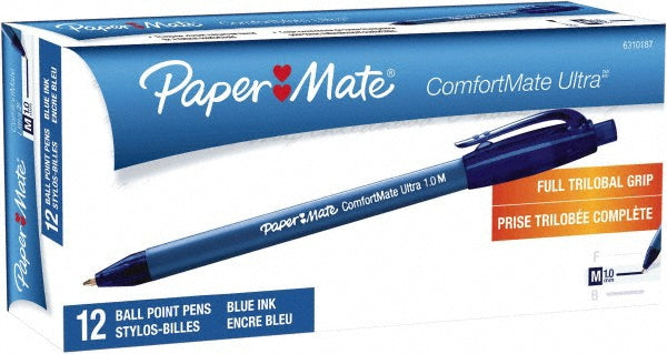 Paper Mate 6310187 Retractable Pen 1 mm Tip, Blue Ink