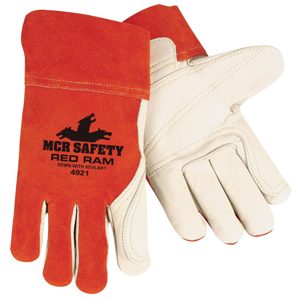 MCR Safety 4921XXL Welding Gloves Red Ram™ Size X-Large, Cowhide Leather, Pair