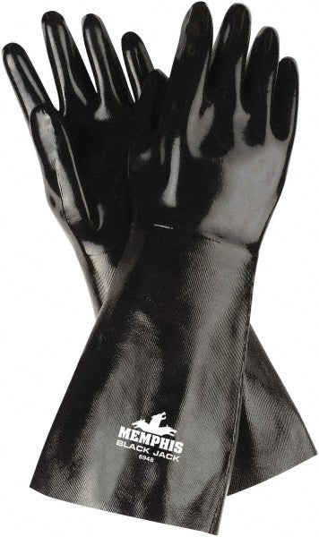 MCR Safety 6948 Chemical Resistant Gloves Black Jack® Size Large, 31.00 mil, Neoprene, Supported