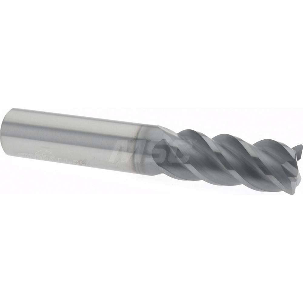 Supermill 5253775 Corner Radius End Mill 1/2" Dia, 1-1/4" LOC, 0.03" Radius, 4 Flutes, Solid Carbide