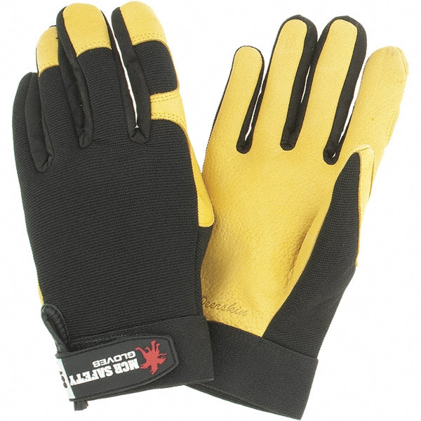 MCR Safety 901XL Work Gloves Memphis® 901, Size X-Large, Spandex & Deerskin Leather Lined, Spandex & Deerskin Leather, Mechanic's & Lifting