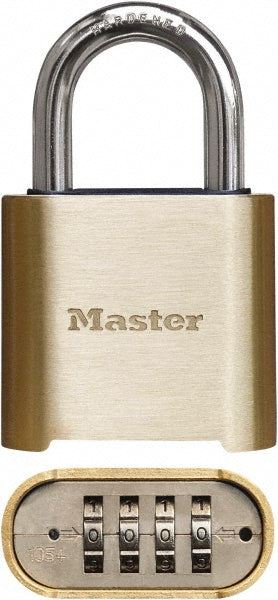 Master Lock 975 Combination Lock Brass, 3" High, 2" Wide