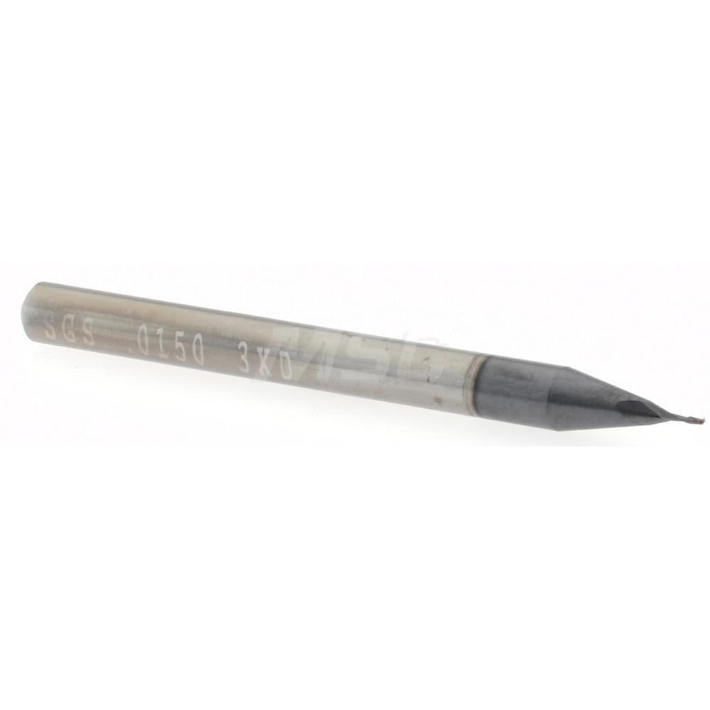 Accupro 14797375 Ball End Mill 0.015" Dia, 0.045" LOC, 2 Flute, Solid Carbide
