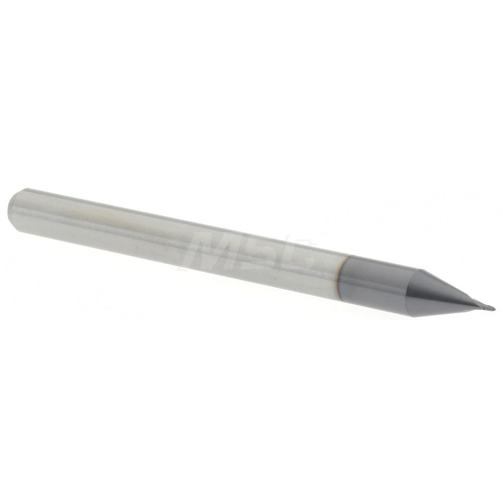 Accupro 14797396 Ball End Mill 0.015" Dia, 0.023" LOC, 2 Flute, Solid Carbide
