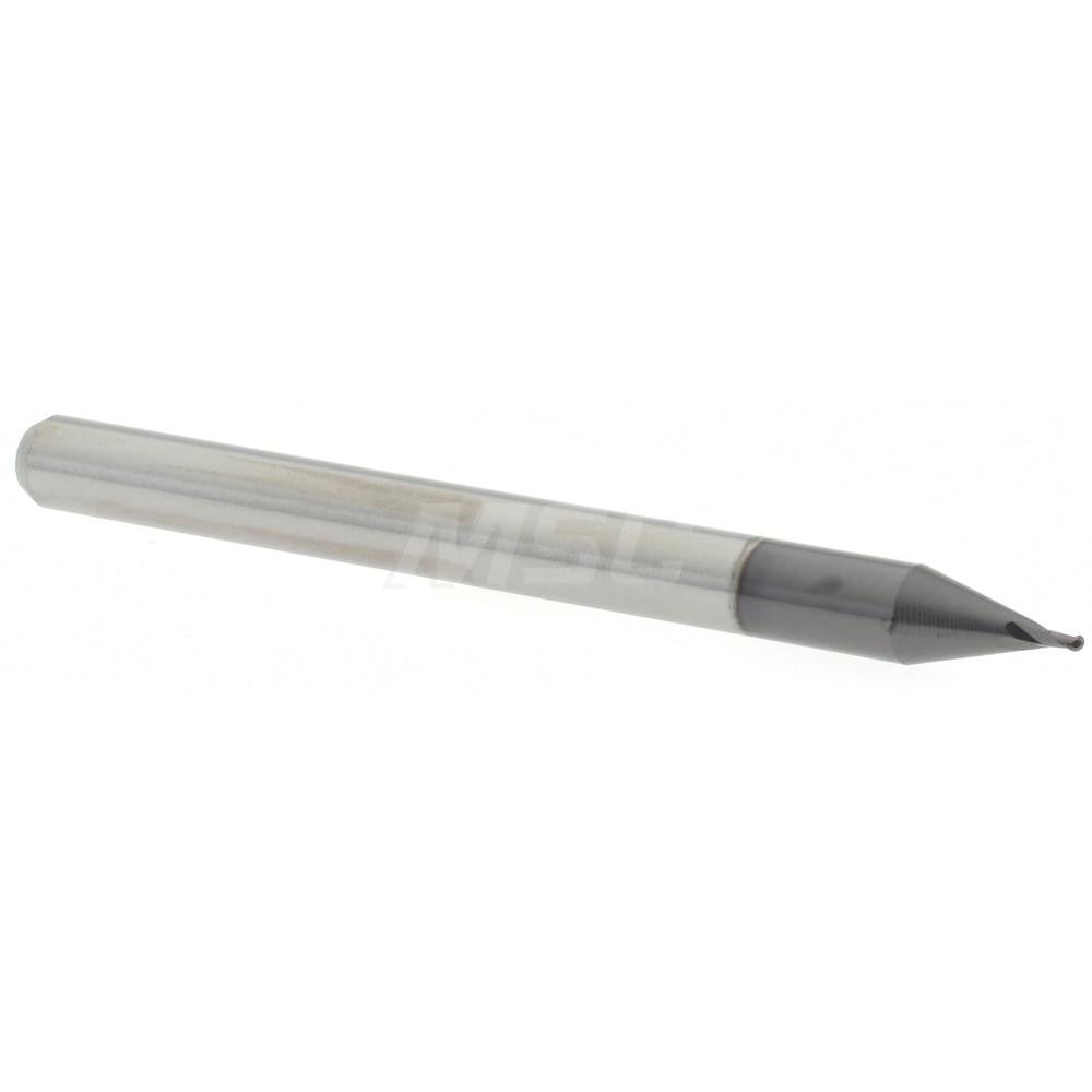 Accupro 14797401 Ball End Mill 0.025" Dia, 0.038" LOC, 2 Flute, Solid Carbide