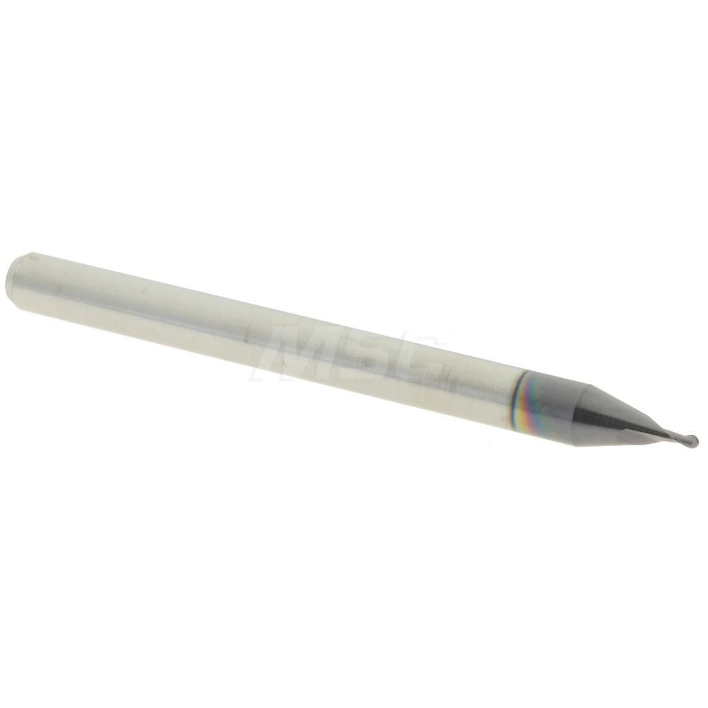 Accupro 14797402 Ball End Mill 0.026" Dia, 0.039" LOC, 2 Flute, Solid Carbide