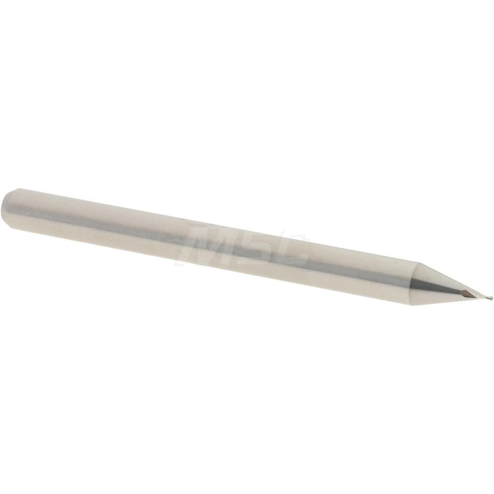 Accupro 12465427 Ball End Mill 0.015" Dia, 0.023" LOC, 2 Flute, Solid Carbide