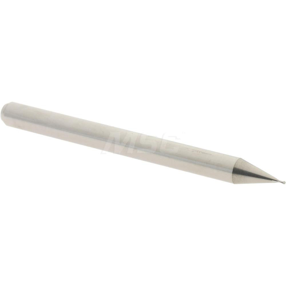 Accupro 12465429 Ball End Mill 0.016" Dia, 0.024" LOC, 2 Flute, Solid Carbide