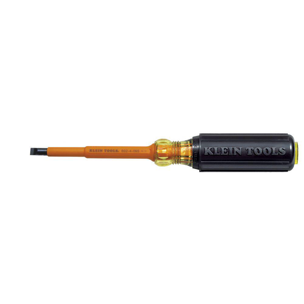 Klein Tools 602-4-INS Slotted Screwdriver 1/4" Width, 8-5/16" OAL, 4" Blade Length