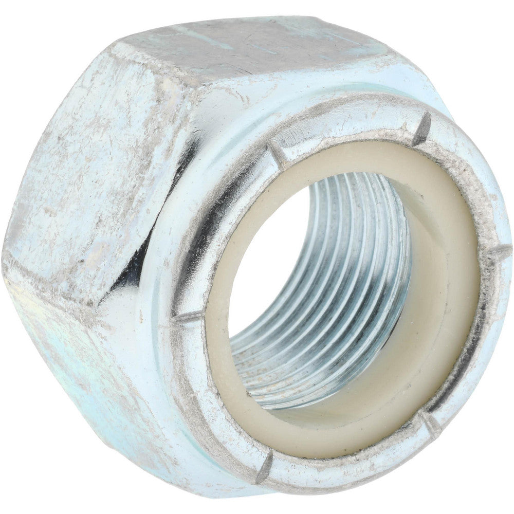 Value Collection B52001614 Hex Lock Nut Insert Lock, Nylon Insert, 1-1/8-12, Grade B Steel, Zinc Finish